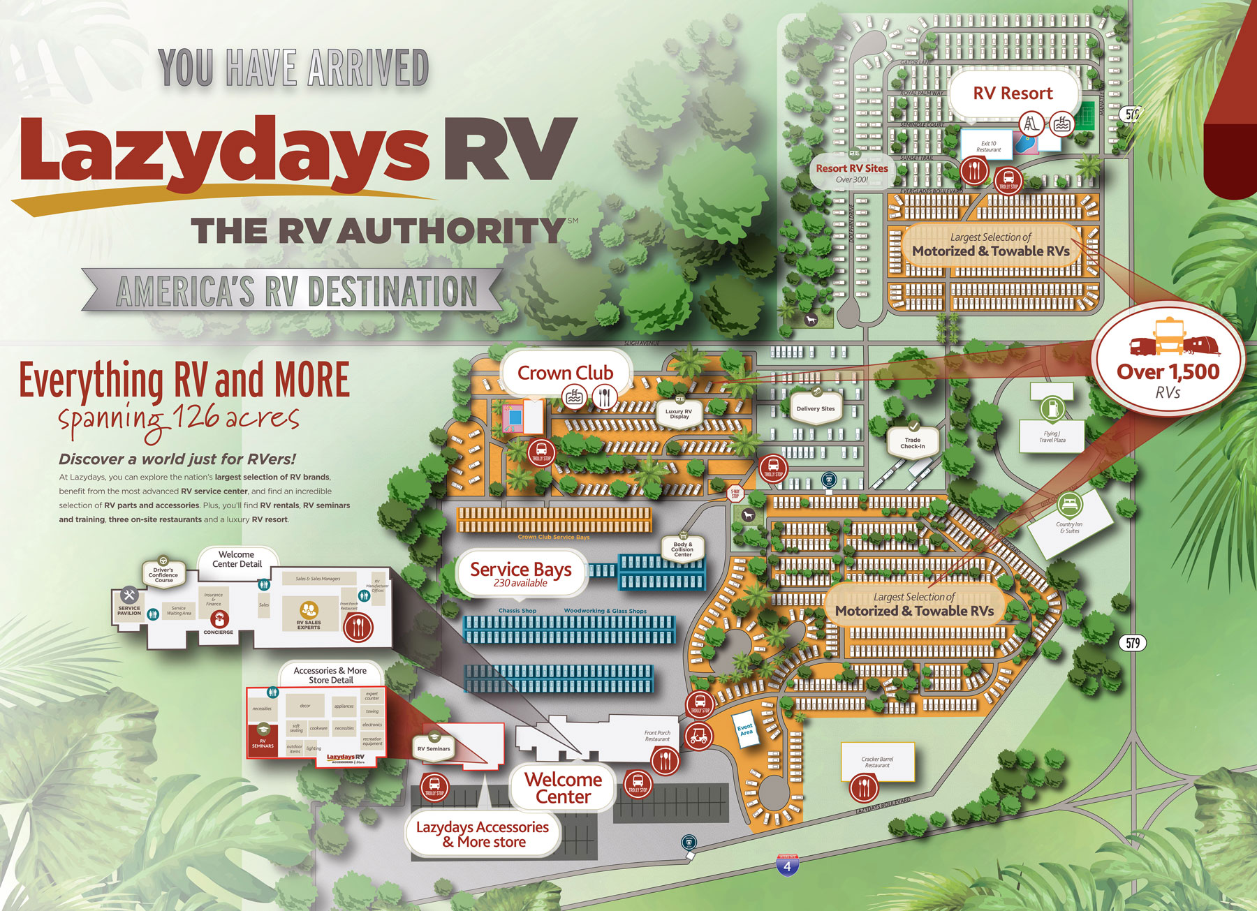 Lazydays Tampa Dealership Map